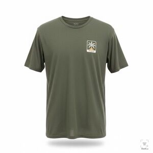RVCA Olive Green Palm Patch Short Sleeve Tee